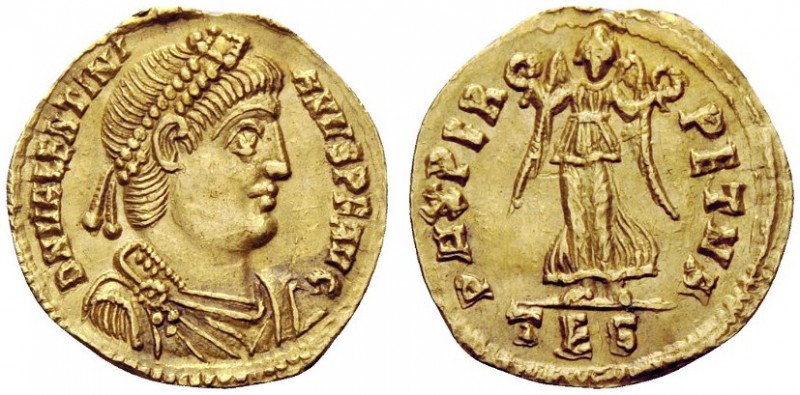 LATE ROMAN COINAGE 
 Valentinian I, 364 – 375 
 9 siliquae, Thessalonica 367-3...