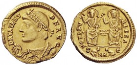 LATE ROMAN COINAGE 
 Valens, 364 – 378 
 Solidus, Nicomedia 367-375, AV 4.48 g. D N VALENS – P F AVG Pearl-diademed bust l., wearing imperial mantle...