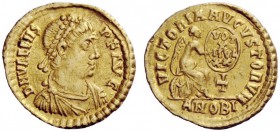 LATE ROMAN COINAGE 
 Valens, 364 – 378 
 9 siliquae, Antiochia 367-375, AV 1.59 g. D N VALENS – P F AVG Pearl-diademed, draped and cuirassed bust r....
