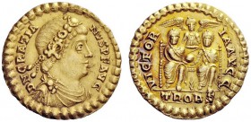 LATE ROMAN COINAGE 
 Gratian, 367 – 383 
 Solidus, Treveri 375-378, AV 4.46 g. D N GRATIA – NVS P F AVG Rosette-diademed, draped and cuirassed bust ...