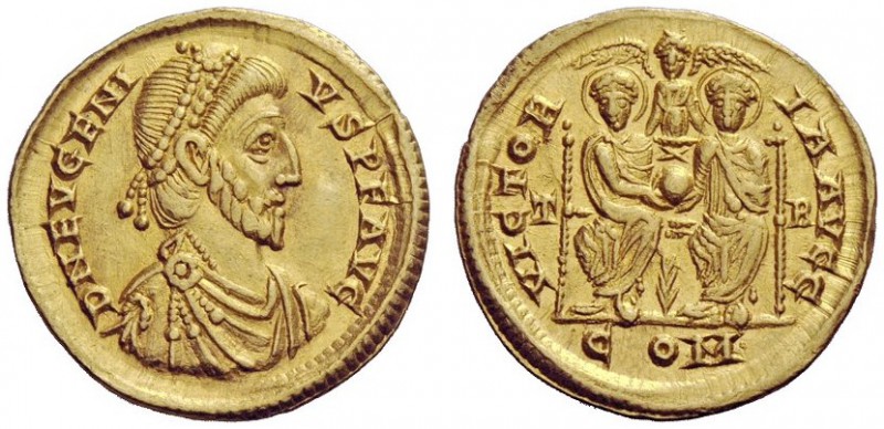 LATE ROMAN COINAGE 
 Eugenius, 392 – 394 
 Solidus, Treveri 392–394, AV 4.50 g...