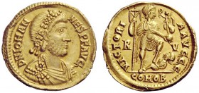 LATE ROMAN COINAGE 
 Johannes, 423 – 425 
 Solidus, Ravenna 423–425, AV 4.43 g. D N IOHAN – NES P F AVG Rosette-diademed, draped and cuirassed bust ...