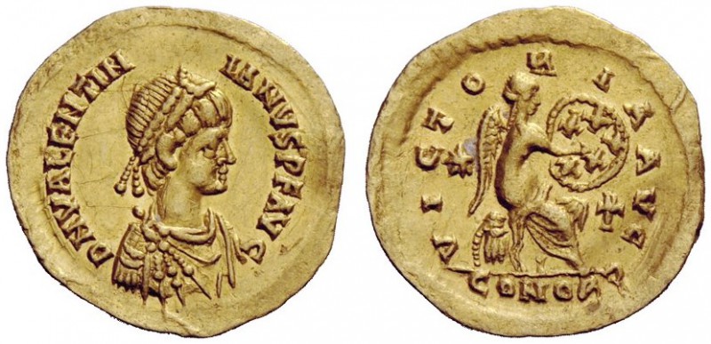 LATE ROMAN COINAGE 
 Valentinian III, 425 – 455 
 Semissis, Constantinopolis 4...