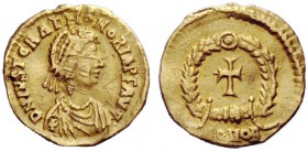 LATE ROMAN COINAGE 
 Justa Gratia Honoria, sister of Valentinian III 
 Tremissis, Ravenna or Roma circa 430-449, AV 1.44 g. D N IVST GRAT HONORIA P ...
