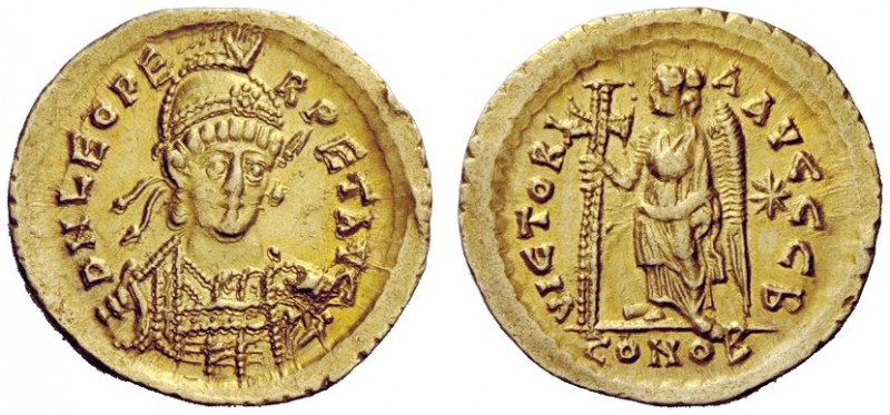 LATE ROMAN COINAGE 
 Leo I, 457 – 474 
 Solidus, Constantinopolis 462 or 466, ...