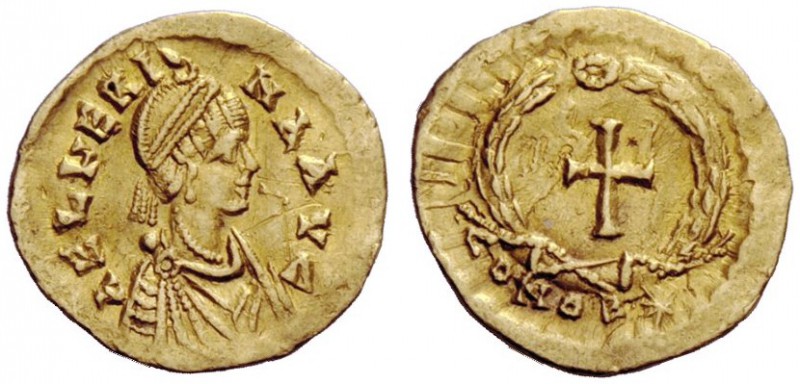 LATE ROMAN COINAGE 
 Aelia Verina, wife of Leo I 
 Tremissis circa 457-474, AV...