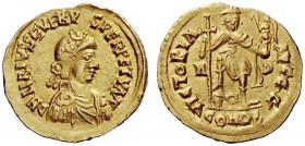 LATE ROMAN COINAGE 
 Libius Severus, 461-465 
 Solidus, Mediolanum 461-465, AV 4.43 g. D N LIBIVS SEVERV – S PERPETV AVG Rosette-diademed, draped an...