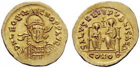 LATE ROMAN COINAGE
Leo II and Zeno, 9th February – 17th November 474
Solidus, Constantinopolis 474, AV 4.47 g. D N LEO ET Z – ENO P P AVG Helmeted, ...