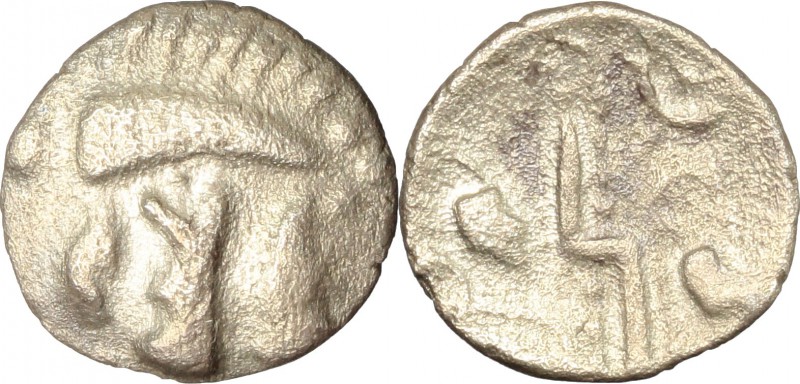 Celtic World. Britain, Durotriges. AR 1/4 Stater (later geometric type), 65 BC -...