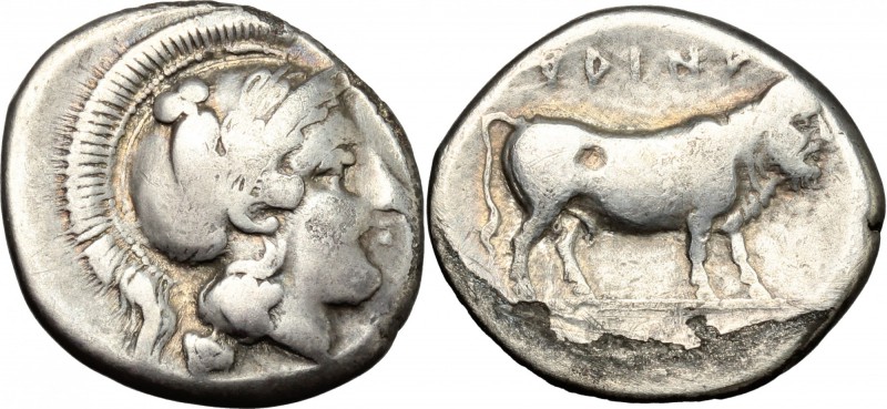 Greek Italy. Central and Southern Campania, Hyrietes. AR Stater, 400-390 BC. D/ ...