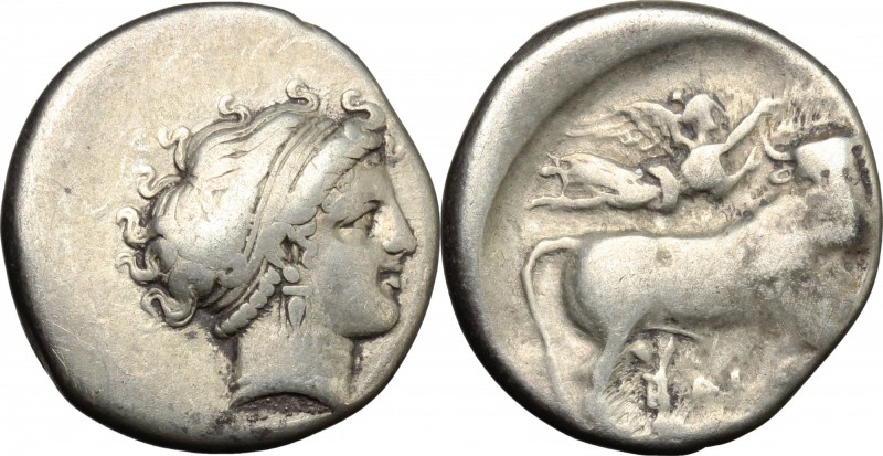Greek Italy. Central and Southern Campania, Neapolis. AR Didrachm, c. 300 BC. D/...
