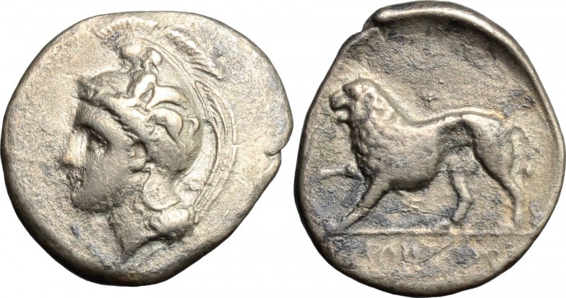 Greek Italy. Northern Lucania, Velia. AR Didrachm, 334-300 BC. D/ Head of Athena...