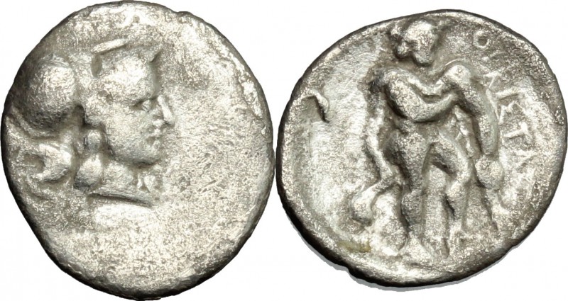 Greek Italy. Bruttium, Kroton. AR Triobol, c. 300-250 BC. D/ Head of Athena righ...