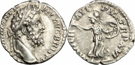 Commodus (177-193). AR Denarius, 190 AD. D/ Head of Commodus right, laureate. R/ Minerva advancing right, head turned back, holding branch, shield and...