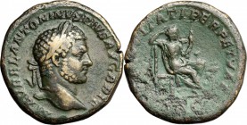 Caracalla (198-217). AE Sestertius, 210-213. D/ Head of Caracalla right, laureate. R/ Securitas seated right, holding scepter; before, altar. RIC 512d...