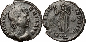 Galeria Valeria, daughter of Diocletian, wife of Galerius (died 315 AD). AE follis, Heraclea mint, 310-311. D/ Bust of Galeria Valeria right, draped. ...