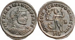 Maximinus II Daia (308-313). AE 24mm, Siscia mint, 313 AD. D/ Bust of Maximinus Daia right, laureate, draped, cuirassed. R/ Jupiter standing left, wea...
