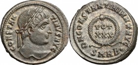 Constantine I (307-337). AE 20mm, Heraclea mint, 326 AD. D/ Head of Constantine right, laureate. R/ VOT/XXX within wreath. RIC 82. AE. g. 3.88 mm. 20....
