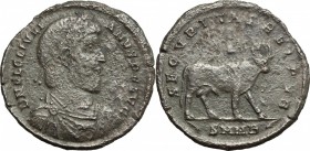 Julian II (361-363). AE 29mm, Heraclea mint, 361-363 AD. D/ Bust of Julian right, diademed, cuirassed. R/ Bull standing right. RIC 101. AE. g. 7.98 mm...