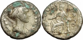 Faustina II (died 176 AD). BI Tetradrachm, Alexandria mint, Egypt, 148-149 AD. D/ Bust of Faustina Minor right, draped. R/ Dikaiosyne seated left; hol...