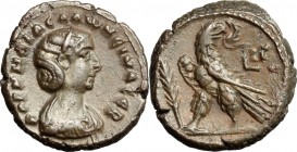 Salonina, wife of Gallienus (died 268 AD). BI Tetradrachm, Alexandria mint, Egypt, 265-266. D/ Bust of Salonina right, draped, diademed. R/ Eagle stan...