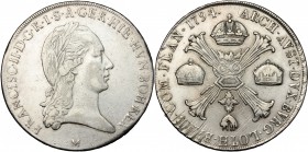 Austria. Franz II/I (1792-1805-1835). AR Kronentaler, Milan mint, 1794 M. AR. g. 29.43 mm. 40.00 VF.