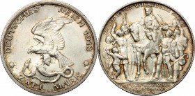 Germany. Prussia. Wilhelm II (1888-1918). AR 2 Mark, Berlin mint, 1913. AR. g. 11.13 mm. 28.00 Partly toned. VF. This type was issued for the 100th an...
