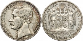 Germany, Schaumburg-Lippe. Adolf Georg (1860-1893). AR Vereinstaler, Hannover mint, 1865 B. AR. g. 18.46 mm. 33.00 VF.