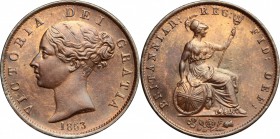 Great Britain. Victoria (1837-1901). AE Penny, 1853. AE. g. 9.69 mm. 28.00 EF/About FDC.