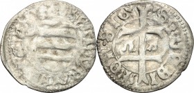 Hungary. Sigismund (1387-1437). AR Denar, 1387-1437. Unger 450. Huszár 578. AR. g. 0.42 mm. 17.00 About VF/Good F.