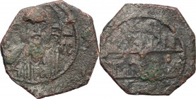 Italy. Messina. Roger II (1105-1154). AE Follar with bust of Christ. Spahr 62. AE. g. 1.21 mm. 14.00 VF.