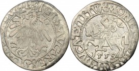 Lithuania. Sigismund August (1545-1572). AR 1/2 Grosz, Vilnius mint, 1559. AR. g. 1.10 mm. 19.00 VF.