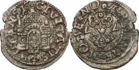 Poland - Livonia. AR Schilling, Riga mint, 1577. AR. g. 1.11 mm. 18.00 About VF.