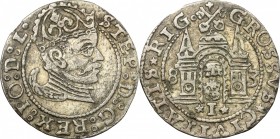Poland - Livonia. Stephan Báthory (1576-1586). AE Grosz, Riga mint, 1583. R/ Kopicki 8086. AE. g. 1.52 mm. 21.00 Toned. VF.