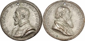 Raimond of Pavia (1509-1574), Baron of Fourquevaulx and Mario Sozzini (1482-1556), Jurist of Siena. Hybrid Medal, Italy, 16th century.&nbsp;&nbsp; Obv...