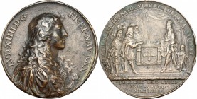Louis XIV (1643-1715).&nbsp; AE Medal commemorating the alliance between the King of France and Swiss Canton, France, 1663.&nbsp;&nbsp; Obv. Bust righ...
