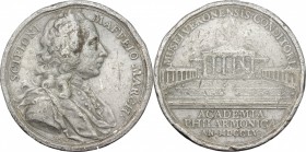 Francesco Scipione (1675-1755), Marchese di Maffei. Lead cast medal, Italy, 1755.&nbsp; Obv. Bust right. Rev. Fa&ccedil;ade and prospect of Verona's t...