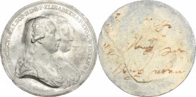 Francis II (1792-1835), Emperor. Tin medal, Germany, W&uuml;rttemberg, 1788.&nbsp;&nbsp; Obv. Jugate bust of the couple. cf. Montenouvo 2178.&nbsp; Ti...