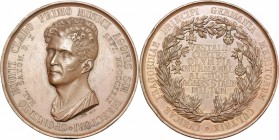Gaspare Spontini (1774-1851).&nbsp; AE Medal, Germany, Saxony, 1829.&nbsp;&nbsp; Obv. Bust&nbsp; three-quarter to left. Rev. Inscription in wreath. So...