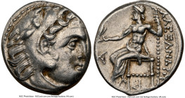 MACEDONIAN KINGDOM. Alexander III the Great (336-323 BC). AR drachm (16mm, 4.07 gm, 1h). NGC Choice XF 4/5 - 4/5. Posthumous issue of Colophon, 310-30...