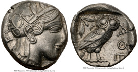 ATTICA. Athens. Ca. 440-404 BC. AR tetradrachm (23mm, 17.18 gm, 4h). NGC Choice XF 4/5 - 3/5, brushed. Mid-mass coinage issue. Head of Athena right, w...