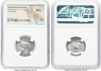 PARTHIAN KINGDOM. Mithradates II (ca. 121-91 BC). AR drachm (20mm, 12h). NGC MS. Rhagae or Ecbatana, ca. 109-96/5 BC. Diademed, draped bust of Mithrad...