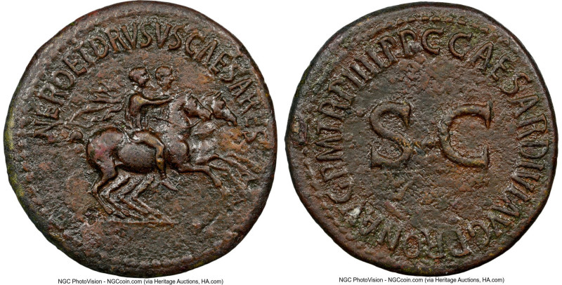 Nero Caesar (died AD 30-31) and Drusus Caesar (died AD 33). AE dupondius (30mm, ...