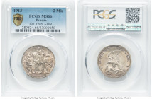 Prussia. Wilhelm II "Napoleon's Defeat" 2 Mark 1913 MS66 PCGS, Berlin mint, KM532, J109. Struck to commemorate the 100th anniversary of Napoleon's def...