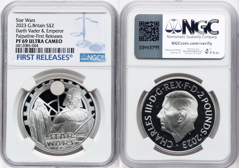 Charles III silver Proof "Darth Vader & Emperor Palpatine" 2 Pounds (1 oz) 2023 ...