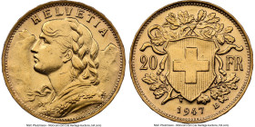 Confederation gold 20 Francs 1947-B AU Details (Cleaned) NGC, Bern mint, KM35.2, Fr-499. HID09801242017 © 2024 Heritage Auctions | All Rights Reserved...