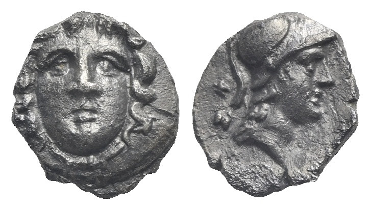 PISIDIA. Selge. Circa 350-300 BC. Obol (Silver, 9.9 mm, 0.88 g). Gorgoneion faci...