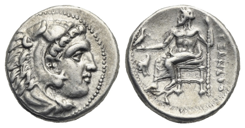 KINGS OF MACEDON. Alexander III the Great, 336-323 BC. Drachm (Silver, 23.14 mm,...