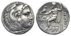 KINGS OF MACEDON. Philip III Arrhidaios, 323-317 BC. Drachm (Silver, 25.14 mm, 4.16 g). In the type of Alexander III. Teos, struck under Menander or K...