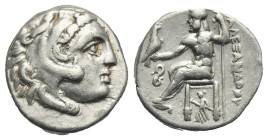 KINGS OF MACEDON. Philip III Arrhidaios, 323-317 BC. Drachm (Silver, 24.85 mm, 4.27 g). In the name and types of Alexander III. Lampsakos, struck unde...